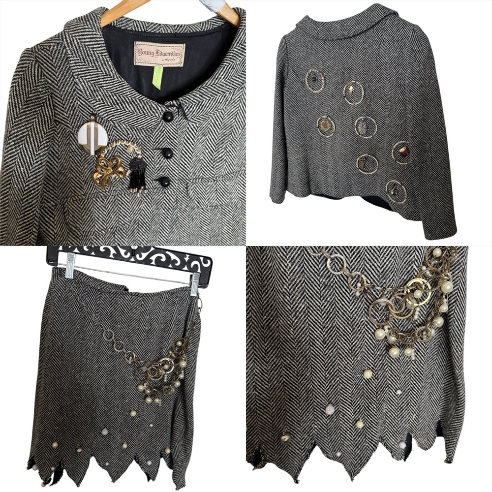 Young Edwardian 80’s Wool Set Embellished Erika Kelly Apparel